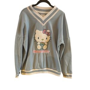 Hello Kitty Rainbow Sanrio Crewneck Sweatshirt  Light Blue Women's Size Small